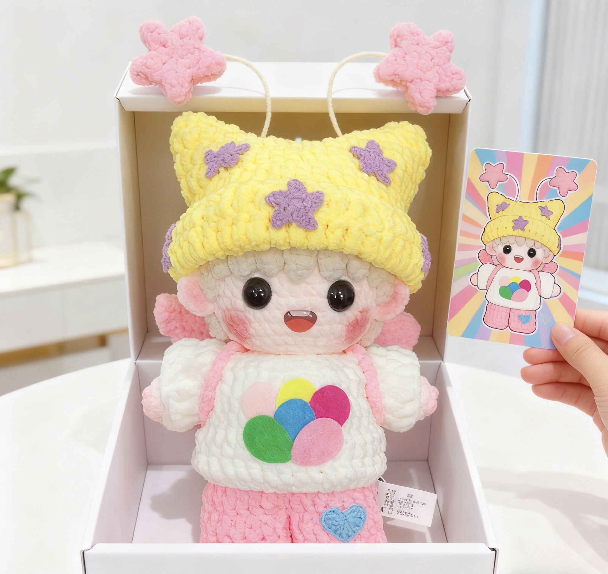 成品冰条线星星檀帽玩偶檀健次编织毛线钩针可爱仿真人偶钩织DIY