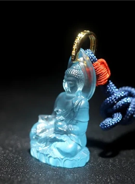 直销项链挂件结缘饰品吊坠佛像药师佛药师佛蓝男女款南无立体