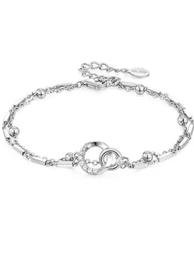 饰品女钛钢手链环环相扣设计感轻奢不掉色几何百搭小众双层