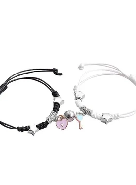 手绳可爱手链编制一对清新礼物相吸闺蜜磁铁送纪念女男友情侣