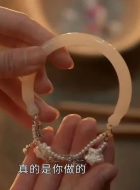 女同款幕珠帘玉手链紫星流苏小众赵露思端午珍珠星星时尚复古半镯