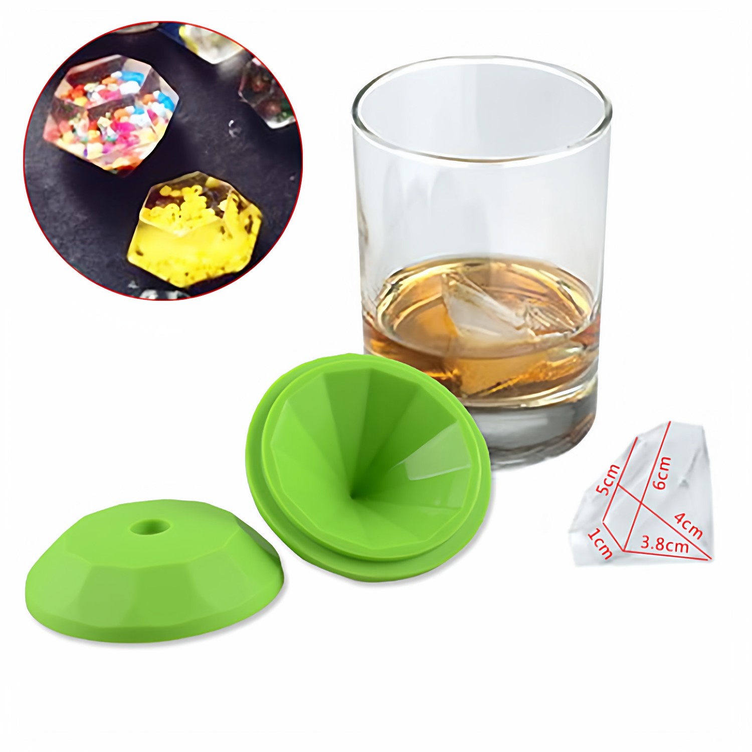 大钻石冰格冰块制冰盒 手工水晶糖巧克力凝胶翻糖硅胶模具 包邮