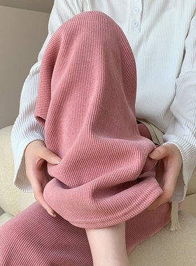 雪尼尔阔腿裤2025年新款窄版宽松垂感小个子休闲直筒灯芯绒裤子女