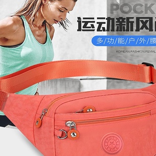 马卡龙纯色休闲时尚腰包户外多功能大容量斜挎胸包便携手机钱包