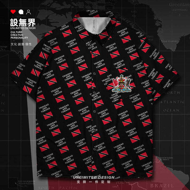 chame常规韩版单排多扣短袖印花