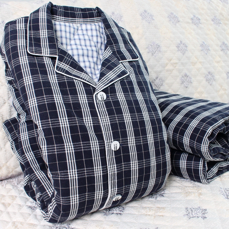 纯棉棉睡衣三层夹棉加厚睡衣套装