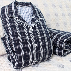 男款纯棉棉睡衣棉花加棉家居服保暖三层夹棉加厚睡衣套装可外穿冬