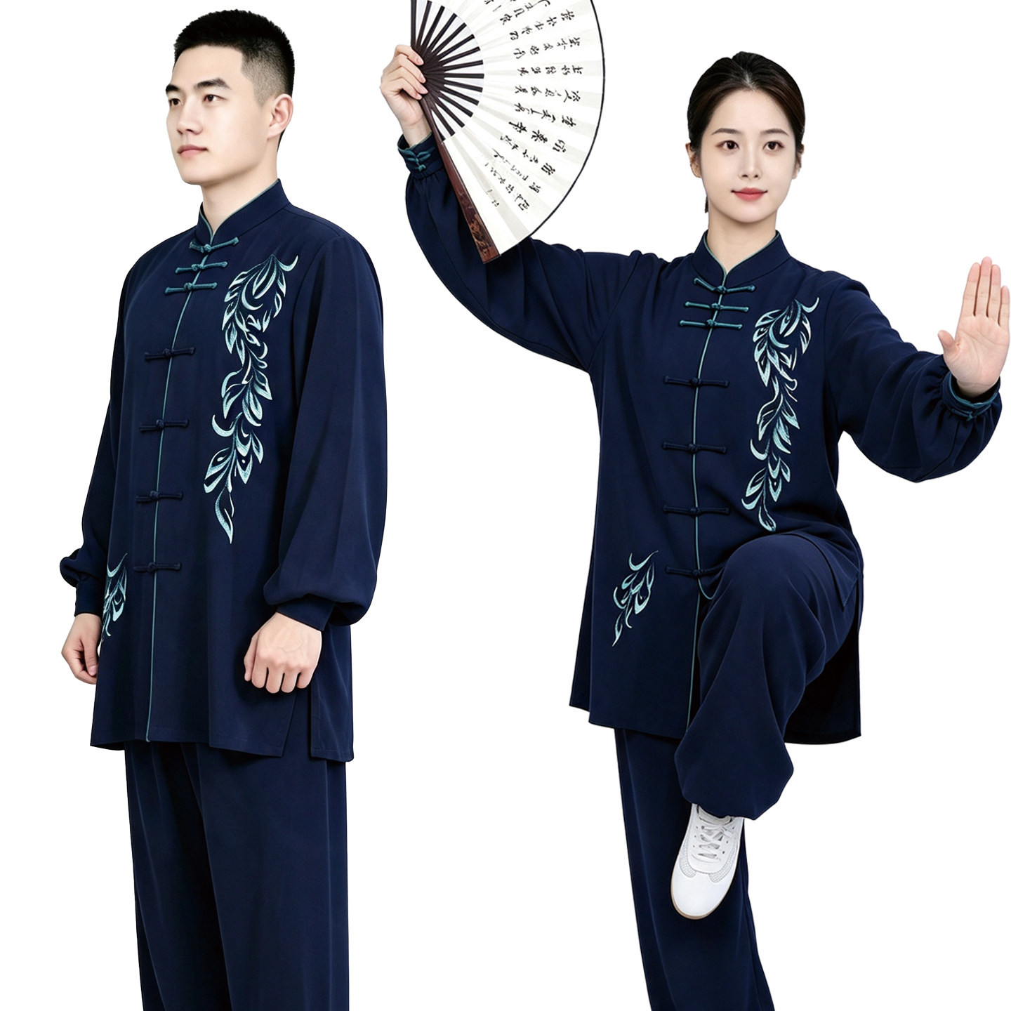 新款年轻太极服男女八段锦太极服图片