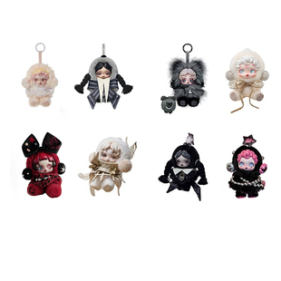 泡泡玛特SKULLPANDA星期三搪胶泰国纽约柔与韧欧洲sp隐藏