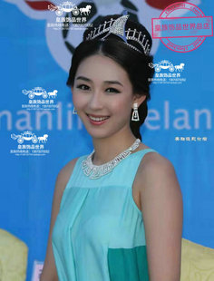 皇族亚姐亚洲小姐皇冠镶嵌闪钻选美颁奖新娘冠军活动影视发饰后冠