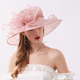新款 海边水钻防晒沙滩帽可折叠 欧美风纯色欧根纱花朵太阳帽女夏季