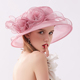欧美新款 女夏可折叠遮阳帽欧根纱大沿防晒凉帽 网纱花朵太阳帽韩版