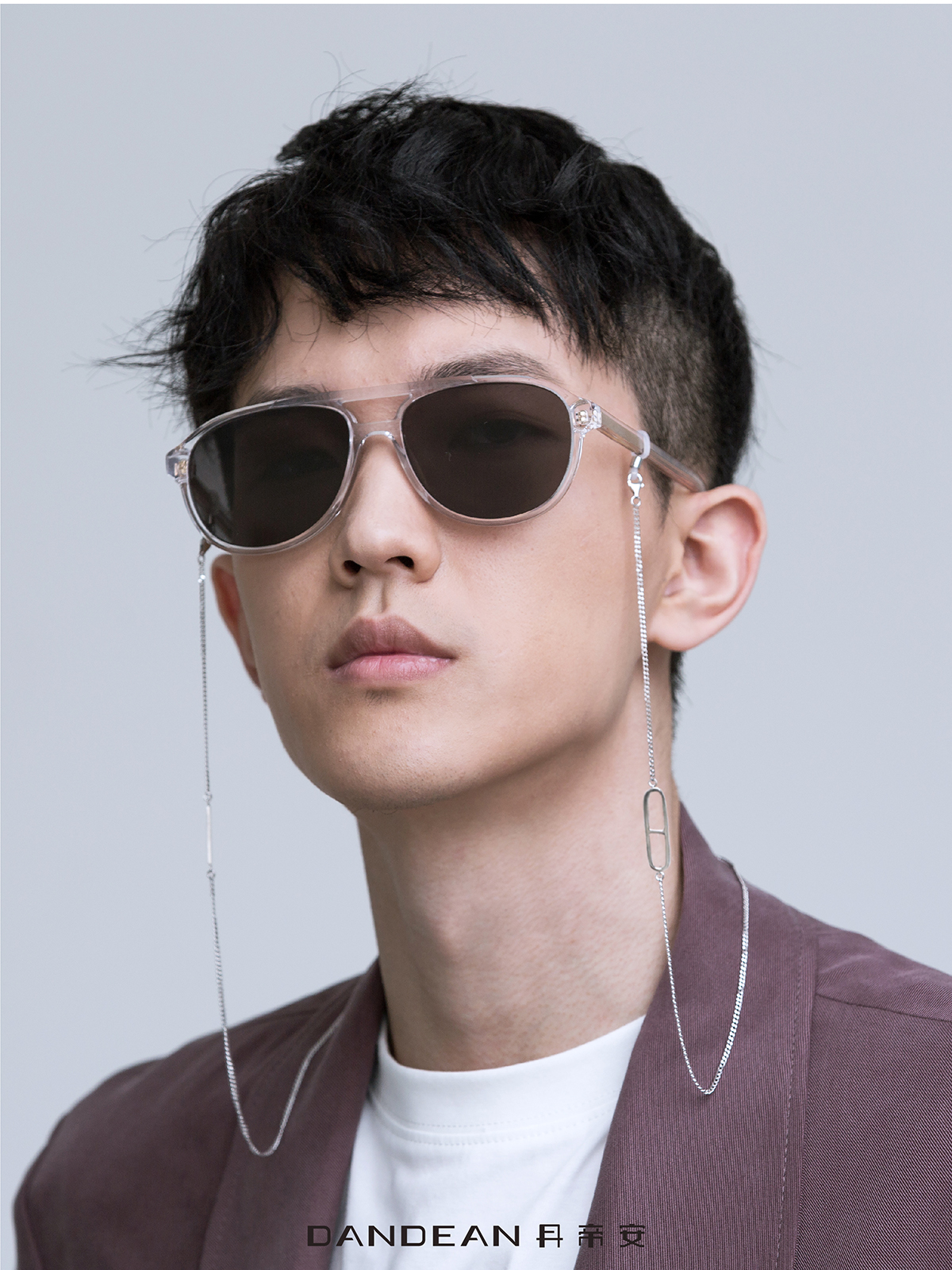 纯银男士不褪色个性王一博眼镜链