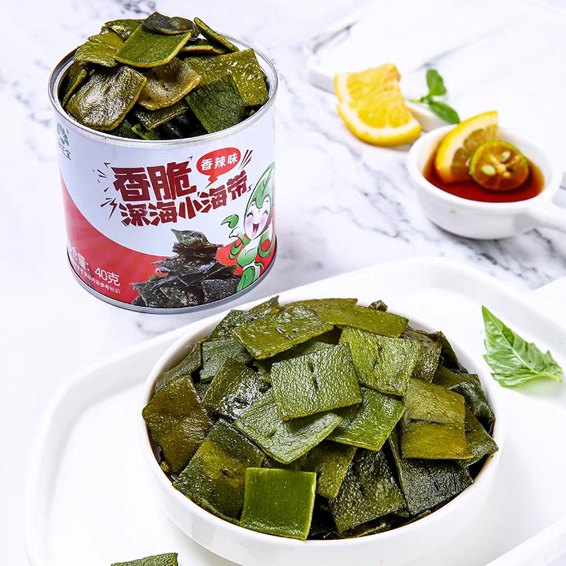 儿童健康食品即食海带孕妇脆片昆布脆片海藻香辣味海苔海带小零食