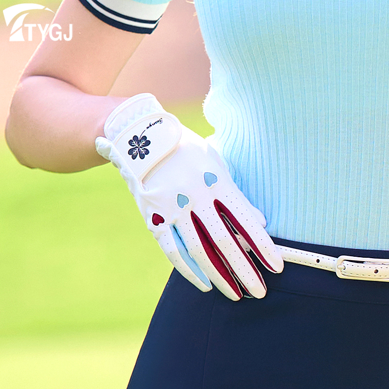 高尔夫球手套防滑耐磨透气爱心款