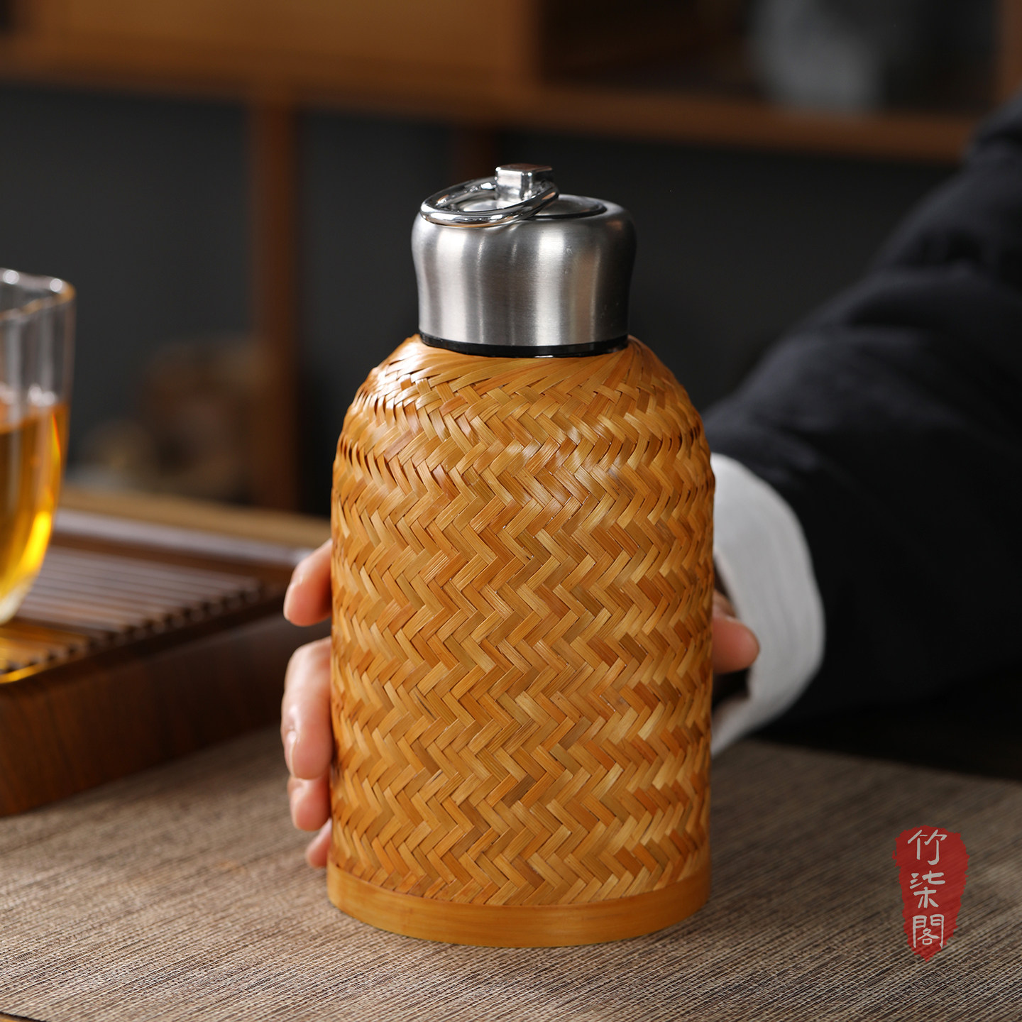 竹编保温杯焖茶杯纯手工编织水杯不锈钢泡茶杯便携户外竹杯子暖瓶,餐饮具,保冷/保温杯,淘宝优惠券,粉丝福利购,淘宝优惠卷