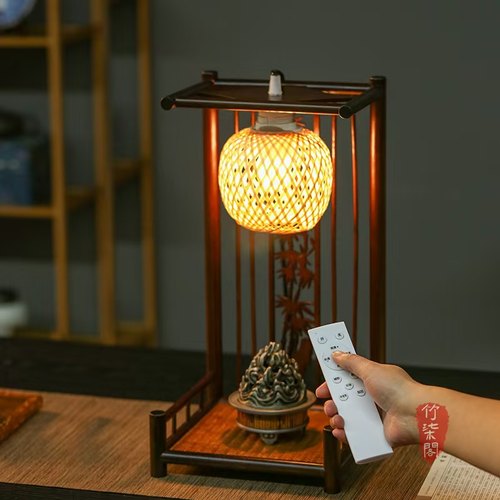 中式禅意氛围灯台灯茶台灯竹灯笼