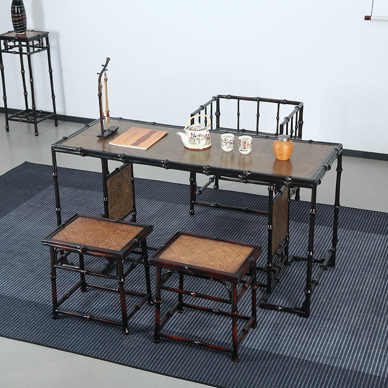 中式筇竹宋式泡茶桌椅茶台几组合