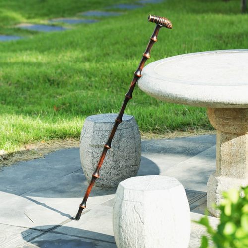 筇竹T型弯手柄手杖防滑登山杖