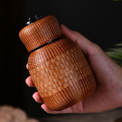 手工竹编保温杯便携泡茶水杯