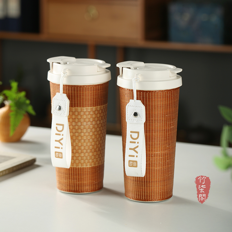 竹编保温杯咖啡杯马克杯泡茶杯子