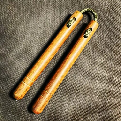 绿檀迷你双截棍手指技巧玩具双节棍模型thumbchucks mininunchaku