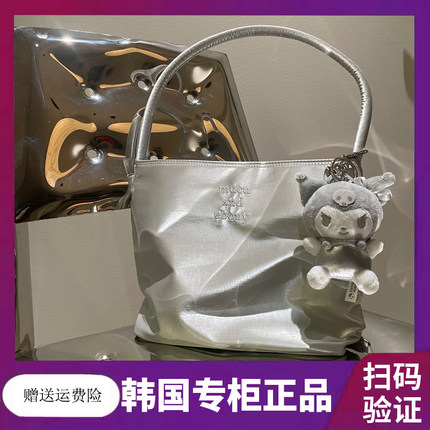 韩国小众设计mucu and ebony防水尼龙腋下包赵露思同款刺绣手提包