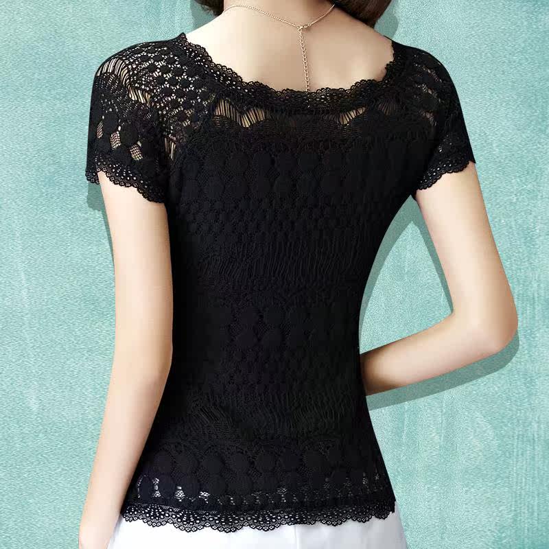 短袖T恤女网纱蕾丝打底衫上衣2019新款夏季韩版修身显瘦洋气小衫|msdalam kategori Butik wanita / wanita, baju lace/baju chiffon - dari Buy2taobao.com untuk memberikan perkhidmatan ejen Taobao profesional membeli