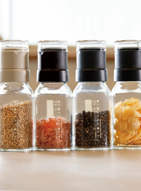 HARIO日式手动调料研磨瓶套装 胡椒盐和芝麻专用各一个日本直邮