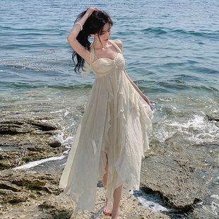 海边沙漠裙子异域风情适合大理洱海出游拍照的沙滩连衣裙长裙飘逸