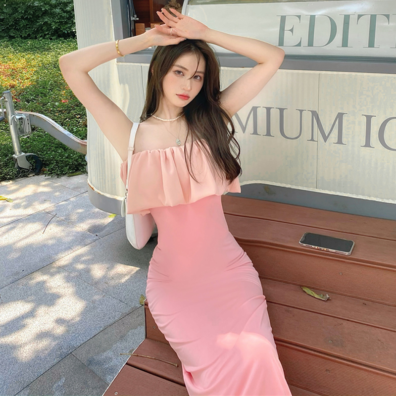 度假裙ins超火抹胸连衣裙