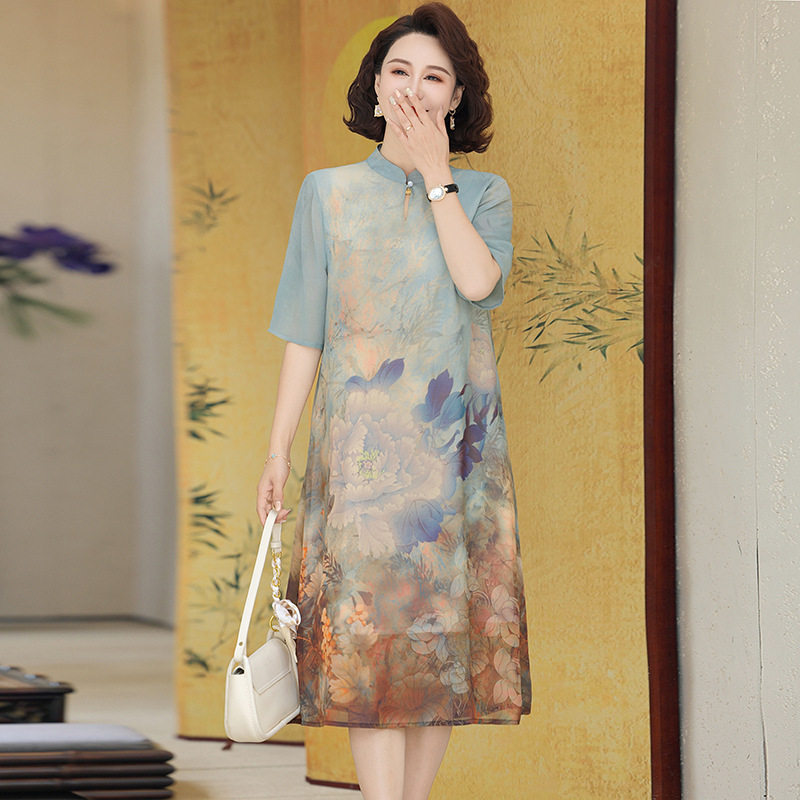 唯品会特卖清仓特价处理断码真丝香云纱桑蚕丝连衣裙女装品牌正品