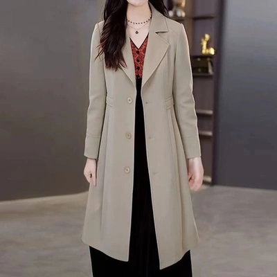 潮唯品会特卖清仓特价处理断码女装中长风衣品牌品牌春秋新款外套