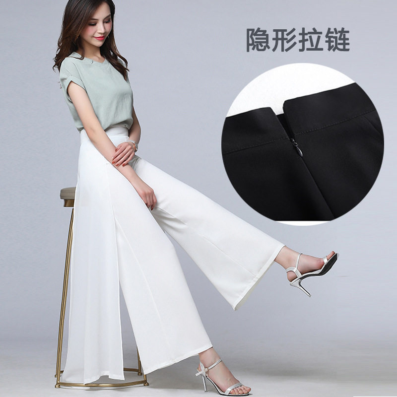 潮唯品会特卖时尚清仓特价亏本处理阔腿雪纺长裤断码女装品牌正品