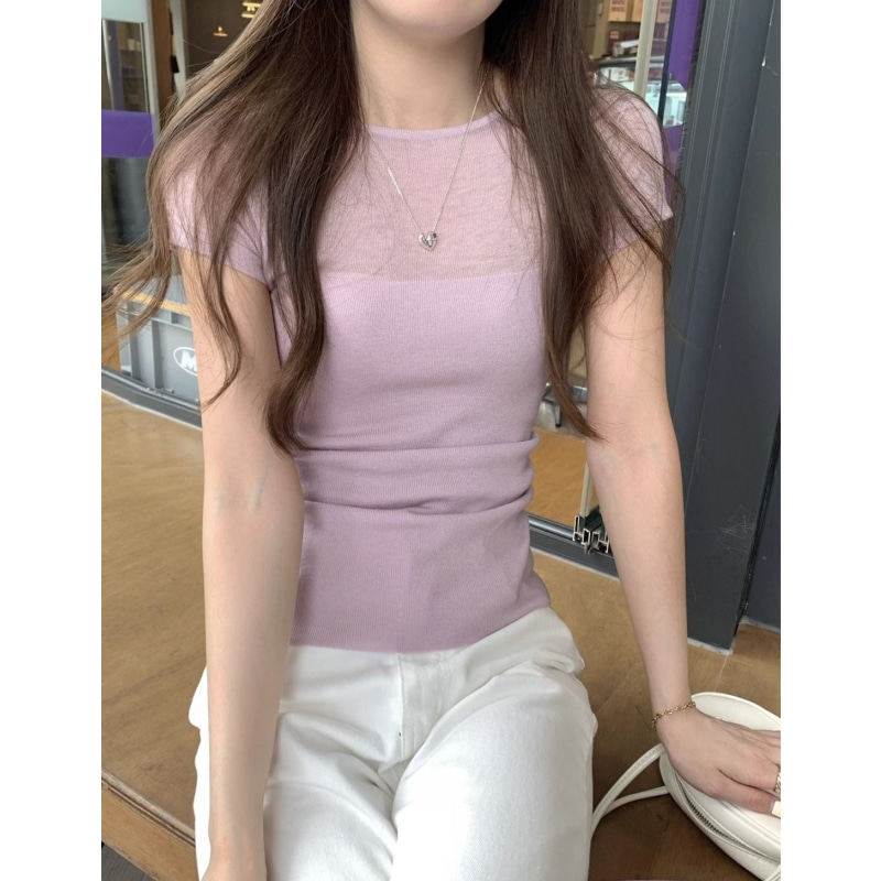唯品会特卖亏本处理冰丝t恤针织衫断码上衣女装品牌正品夏天新款