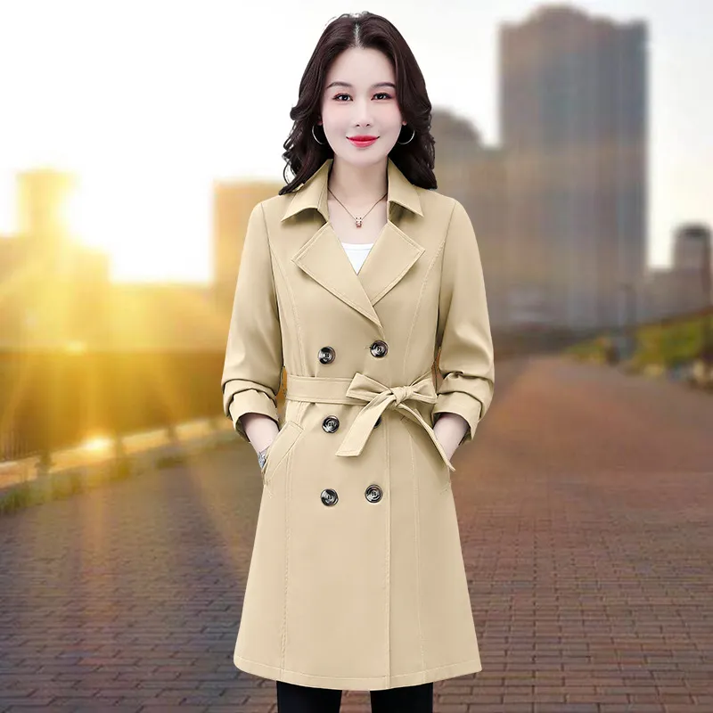 潮唯品会特卖清仓特价处理断码女装收腰风衣品牌品牌春秋新款外套