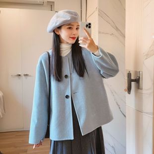唯品会特卖断码 小个子洋气毛呢外套大衣清仓特价 处理女装 品牌正品