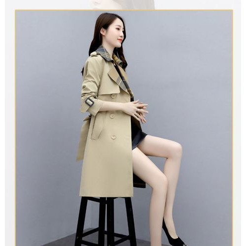 潮唯品会特卖清仓特价处理断码女装修身风衣品牌品牌春秋新款外套