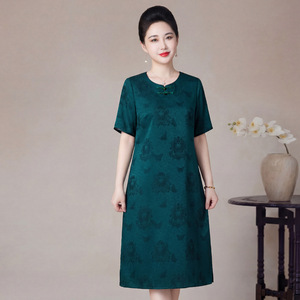 唯品会特卖清仓特价处理断码真丝香云纱桑蚕丝连衣裙女装品牌正品