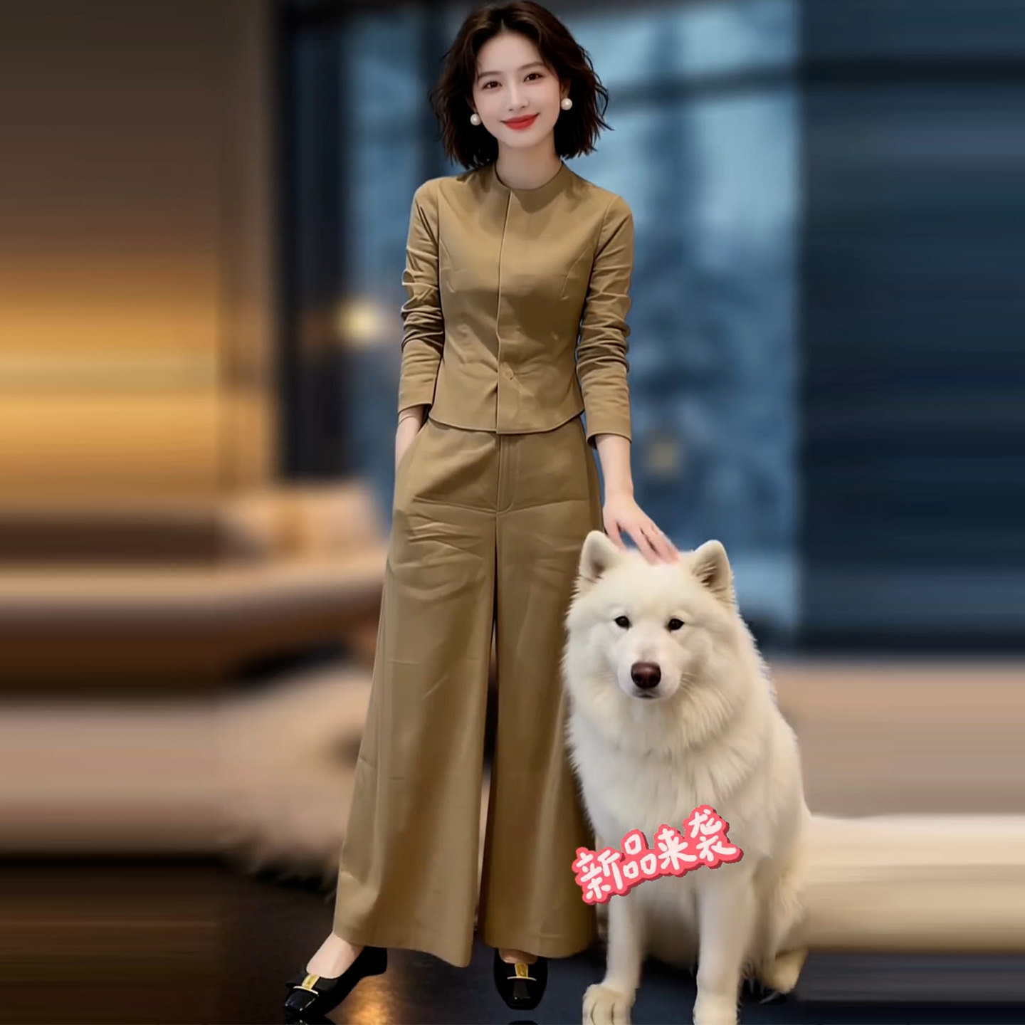 潮唯品会特卖清仓特价处理断码休闲女装衬衫长裤两件套装品牌正品