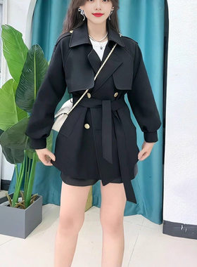 潮唯品会特卖清仓特价处理断码女装短款风衣品牌正品春秋新款外套