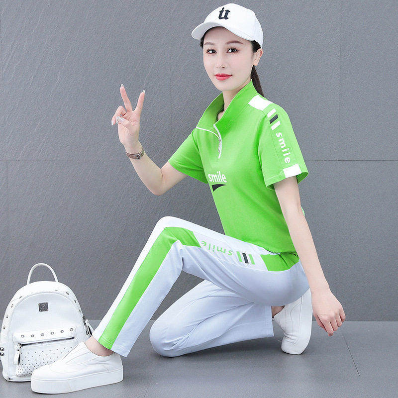 潮唯品会特卖清仓特价处理断码女装纯棉短袖长裤两件套装品牌正品