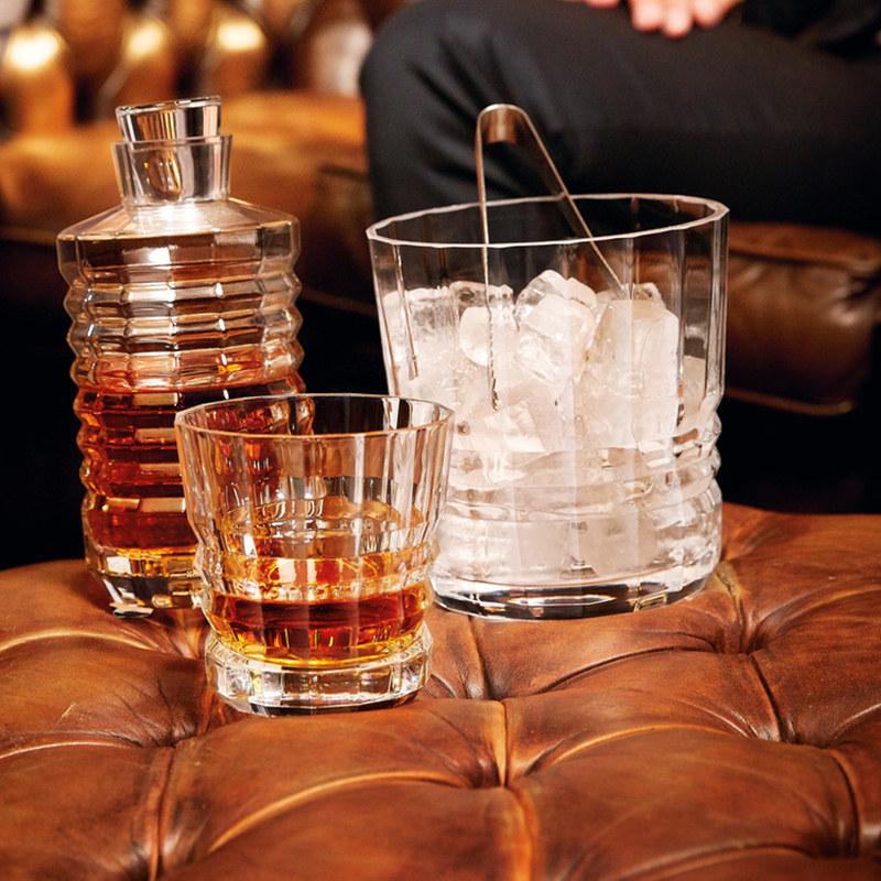 法国CDA进口水晶玻璃冰桶酒壶果汁饮料器皿水壶花瓶刻花果盘果