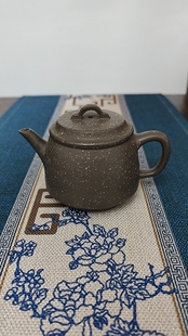 宜兴紫砂壶原矿段泥青段蟹壳青粗砂印尘壶220cc功夫茶具家用茶壶