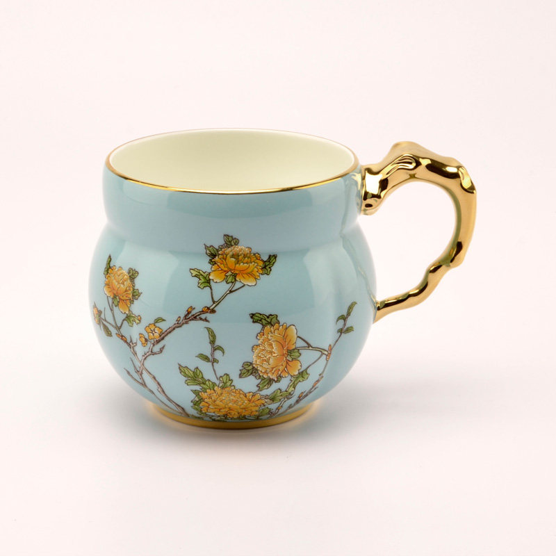 夫人瓷360ml马克杯永丰源创意中式茶杯中国风情侣陶瓷杯正品杯子