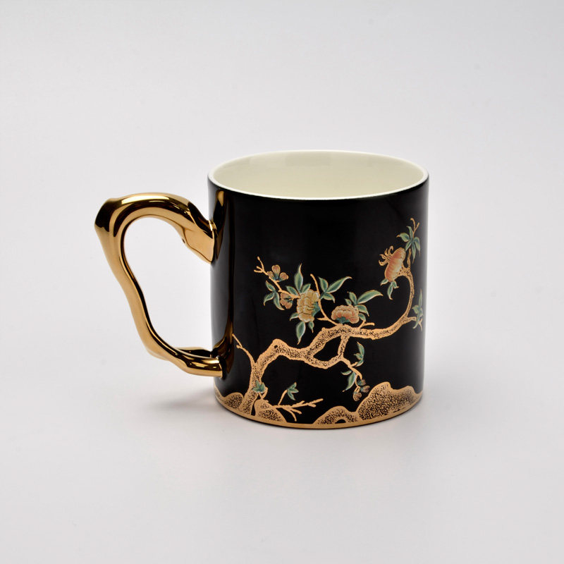 永丰源夫人瓷石榴家园350ml中式马克杯陶瓷水杯茶杯正品新品礼品