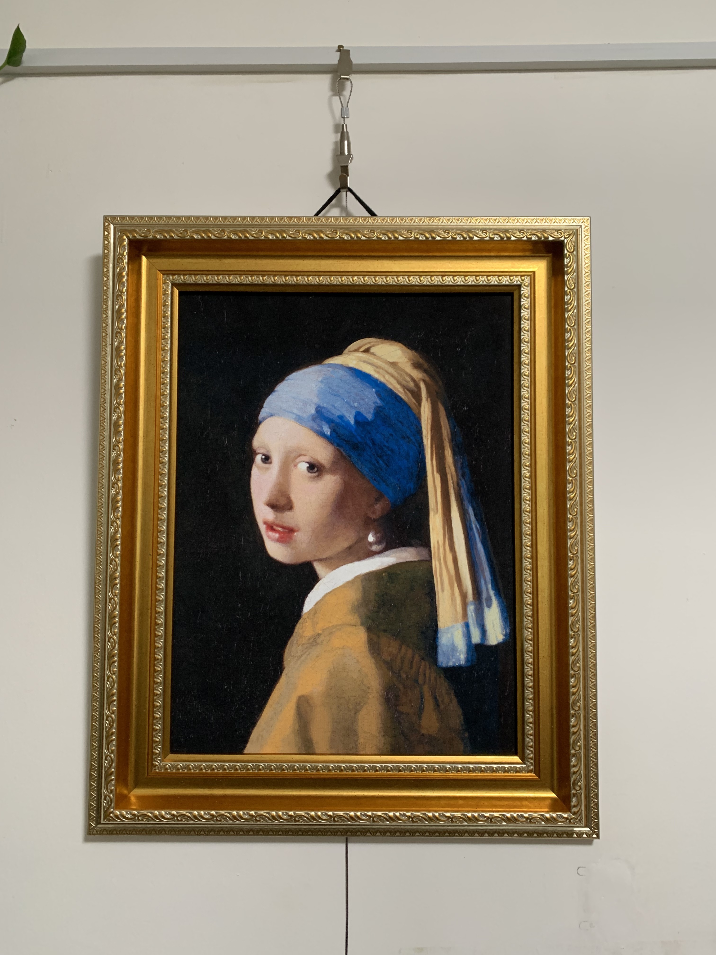 博物馆收藏级作品复刻版画(含框) 戴珍珠耳环的少女