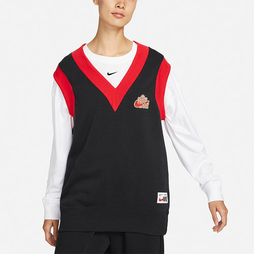 Nike/耐克正品秋冬新款女子运动休闲V领针织马甲FD6402-010