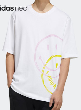 Adidas/阿迪达斯正品 NEO夏季新款男女运动休闲圆领短袖T恤H61984