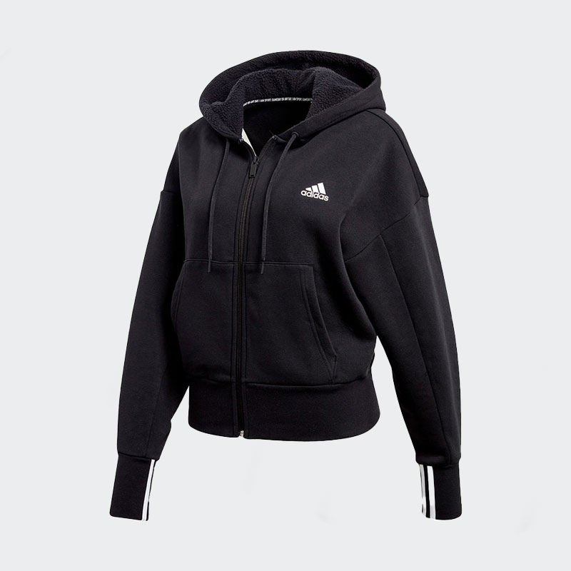 阿迪达斯正品运动连帽针织夹克